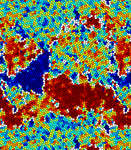 Simulated Assembly of Soft Particles into Crystalline Domains